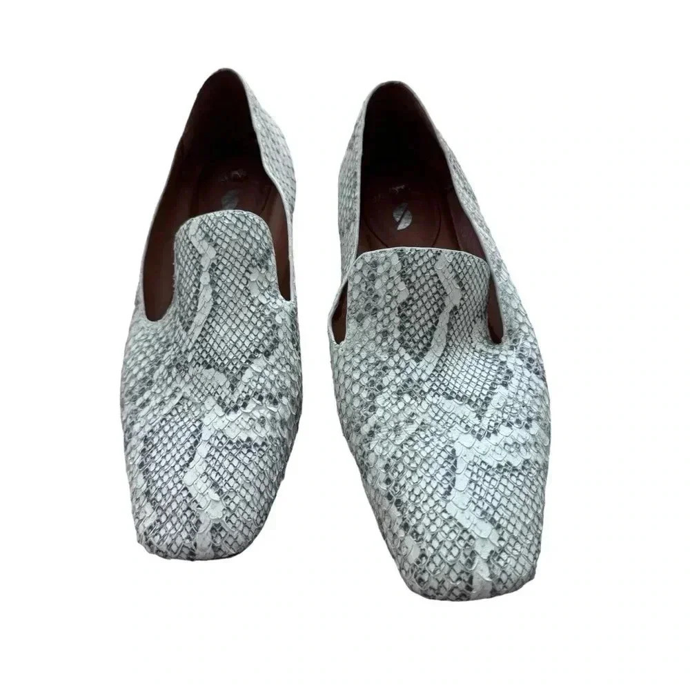 Franco Sarto Faux Snake Print Pointed Toe Loafers, women’s Size 9